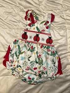 Neu mit Etikett Kleinkind Baby Mädchen Luftpolster Strampler LIL CACTUS Marienkäfer und Blumen 18-24 Monate - Bild 1 von 6