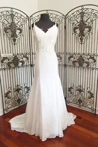 340W ALFRED ANGELO MODERN VINTAGE IV SZ 12 $1817 WEDDING FORMAL GOWN DRESS NEW - Picture 1 of 12