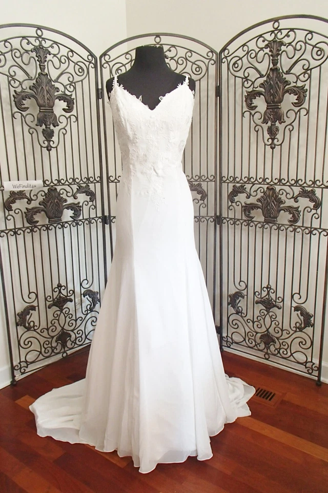 340W ALFRED ANGELO MODERN VINTAGE IV SZ 12 $1817 WEDDING FORMAL GOWN DRESS NEW - Image 1 of 4