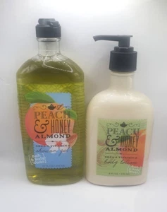 BATH & BODY WORKS PEACH & HONEY ALMOND SHOWER GEL & LOTION (SET OF 2) - Picture 1 of 1