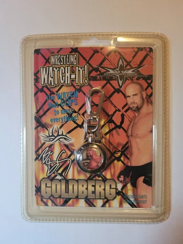 vintage 1999 Watch It! wrestling WCW Goldberg clip-on watch: NEW! Cover