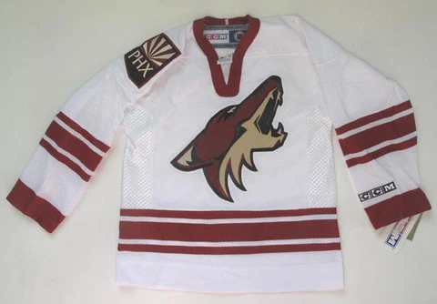 CCM PHOENIX COYOTES KIDS WHITE ROAD JERSEY YOUTH S/M Cover