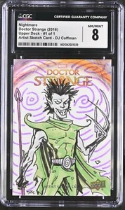 2016 Marvel Doctor Strange Artist Sketch Card 1/1 - Nightmare DJ Coffman - CGC 8 - Picture 1 of 2