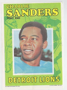 1971 TOPPS INSERT POSTER CHARLIE SANDERS DETROIT LIONS MINNESOTA HOF # 26 PAPER - Bild 1 von 1