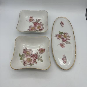 2 Vtg Bavaria Schumann Arzberg Germany Square Trinket Bowls & Trinket/Candy Tray - Picture 1 of 16