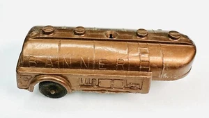 Vintage hard plastic BANNER U.S.A. Brown TRAILER 1950 4” 1/60th scale Old Toy - Picture 1 of 7