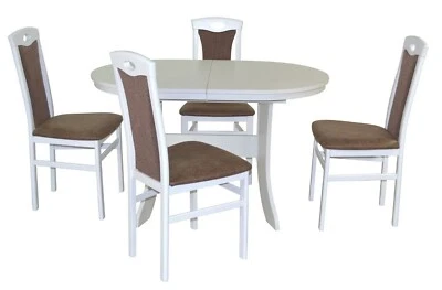 5tlg. Tischgruppe, Esstisch mit Auszugsfunktion, 4Stühle, 1 Esstisch, in 5Farben - Bild 1 von 2