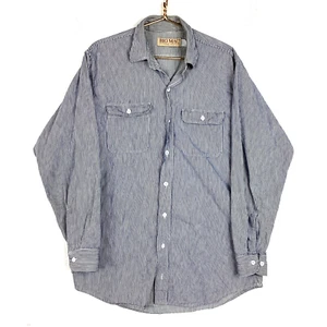Camicia Vintage Big Mac Taglia XL Blu Hickory Righe Bottoni Made In Usa - Foto 1 di 4