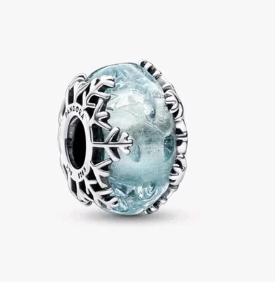 Nuevo 100% Auténtico PANDORA 925 Invierno Azul Copo de Nieve Murano Dije 792377C00 Foto 1 de 4