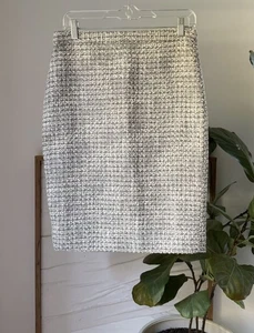 NWT Women's J. CREW Gray Metallic Tweed Pencil Skirt Wool Blend Size 4 NEW - Picture 1 of 3