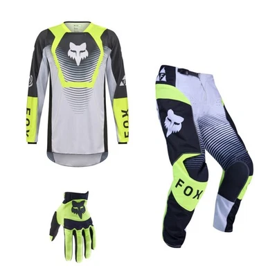 Fox MX Combo Hose Shirt 180 COLLECT gelb grau Motocross Set Dirtpaw Handsch - Bild 1 von 4