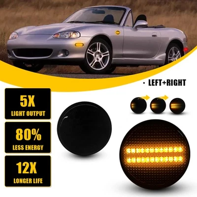 Для Mazda MX-5 динамическая желтая светодиодная лампа боковой габаритный указатель поворота дымчатый - Изображение 1 из 4
