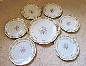 Vintage Haviland Symphony Dessert Set. Kuchenteller und 6 Dessertteller. - Bild 1 von 21