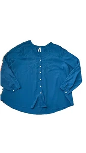 Camicia contadina western Roper taglia 3X donna ricamo scollo a V bottoni perle - Foto 1 di 10
