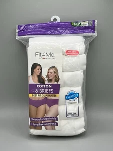 6-Pack FIT FOR ME Women’s Size 12/4X Cotton Briefs Fruit Of The Loom • White - Picture 1 of 11