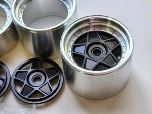 1/8 FERRARI F40 SPEEDLINE ALUMINUM WHEELS RIMS SILVER/BLACK for POCHER F40 - Picture 1 of 6