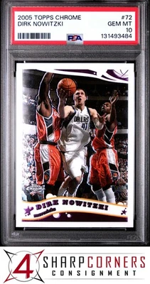 2005 TOPPS CHROME #72 DIRK NOWITZKI MAVERICKS HOF PSA 10 - Image 1 of 3