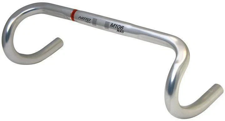 Nitto M106 NAS Drop Road Bicycle Handlebars | 26mm Diameter| 380mm Wide| Silver - Изображение 1 из 1