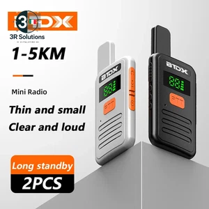 BTDX 2 Pezzi Mini Walkie Talkie PMR 446 Radio Bidirezionale Portatile Ht PTT Wal - Picture 1 of 18
