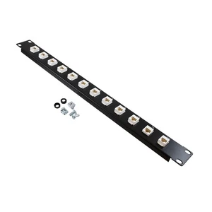 NavePoint 1U (1.75") 19 Inch Panel with 12 Cat6 Mini-Couplers - Picture 1 of 3