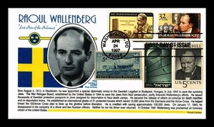 DR JIM STAMPS US COVER RAOUL WALLENBERG WWII HOLOCAUST FDC COMBO THERMOGRAPHED - Picture 1 of 2