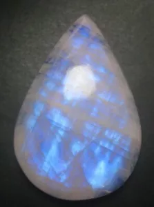 Natural Rainbow Moonstone Pear 53.25 ct Loose Gemstone Cabochon H 8898 - Picture 1 of 5
