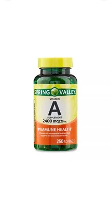  Spring Valley Vitamin A Supplement, 2400 Mcg, 250 Count. Exp:05/2025 - Image 1 of 3