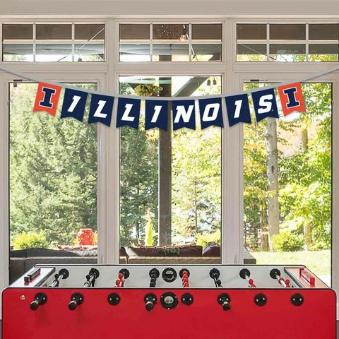 Illinois Fighting Illini Banner Flags On A String Cover