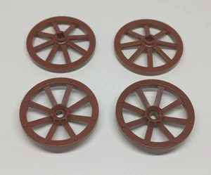 LEGO Castle : 4x Roue Chariot 33mm - Réf 4489b marron rougeâtre - Set 8813 21325 - Imagen 1 de 1