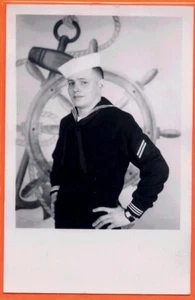 Cartolina fotografica reale American Sailor Old Kodak anni '50 circa - Foto 1 di 2