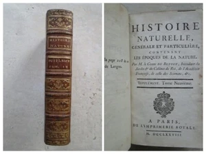 BUFFON : HISTOIRE NATURELLE, supplément Tomes 9 de 1778. - Picture 1 of 24