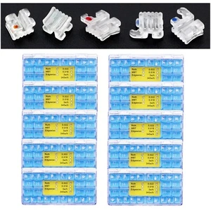 10Kit Dental Orthodontic Ceramic Bracket Roth 022 Clear Sapphire Aesthetic Brace - Picture 1 of 10