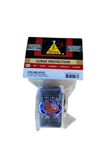 DITEK DTK-MRJPOE 1-Channel POE - Ethernet Surge Protection - Black - Zdjęcie 1 z 4