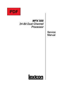 Lexicon MPX 500 Service Manual with Electronic Schematics - Imagen 1 de 1