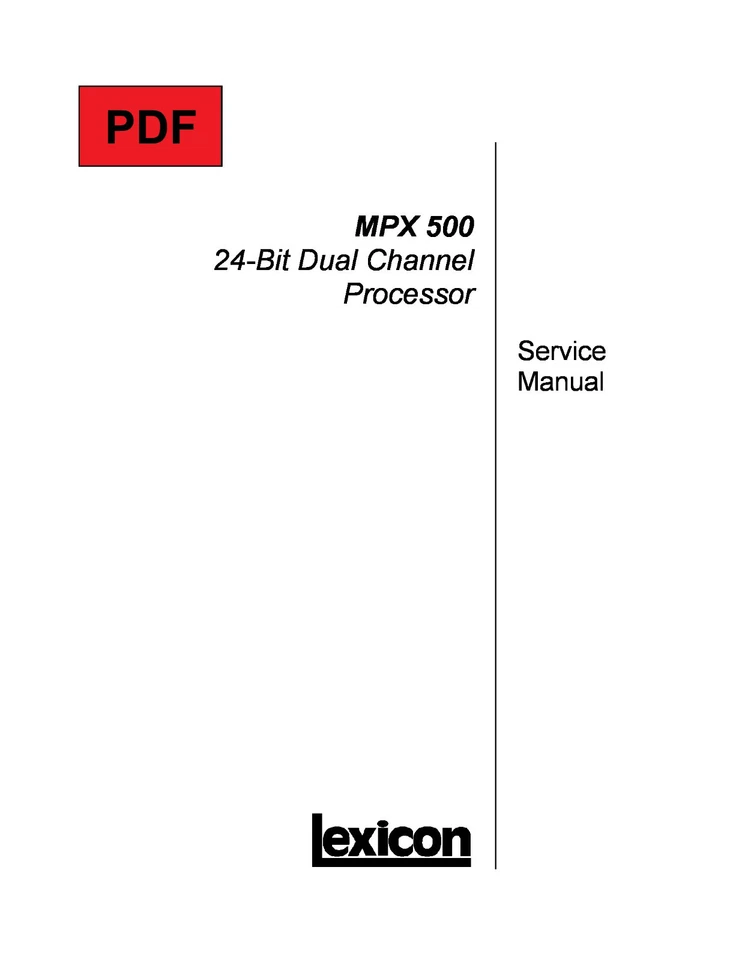 Lexicon MPX 500 Service Manual with Electronic Schematics - Bild 1 von 1