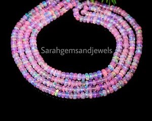 Natural Pink Ethiopian Opal Beads Necklace 6 Inches To 24 Inches In AAA Quality - Picture 1 of 8