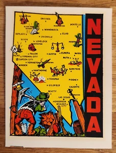 Calcomanía de viaje vintage con recuerdos del estado de Nevada - Imagen 1 de 1