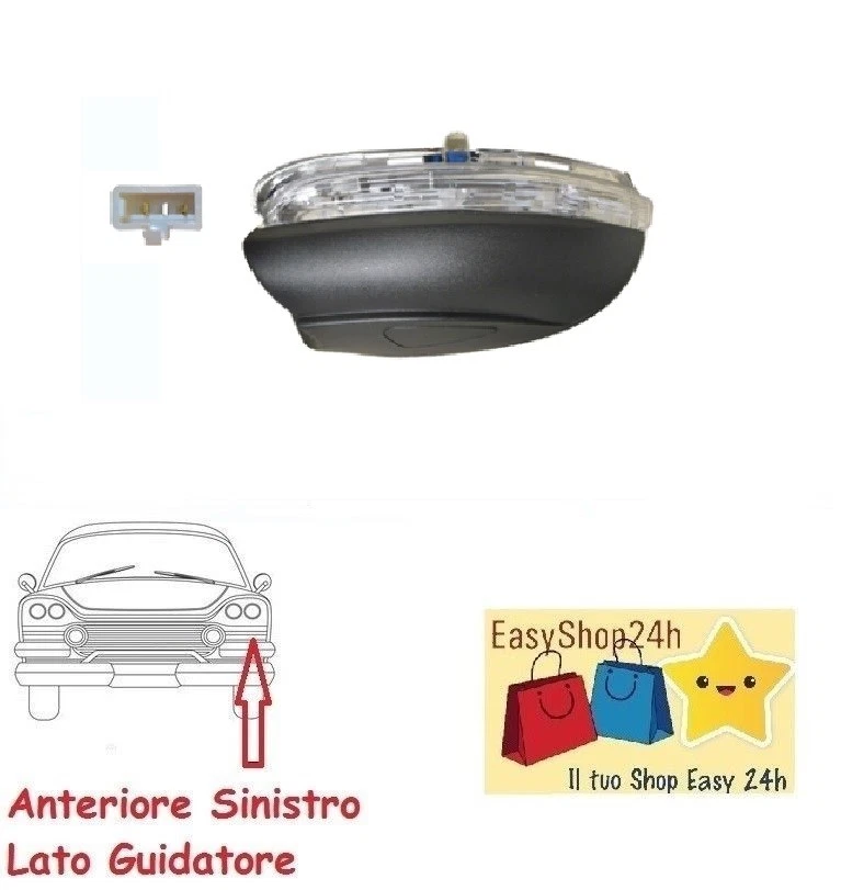 FANALE FANALINO SPECCHIO PER VW GOLF 6 08 TOURAN 1T3 SX LED FRECCIA RETROVISORE - Immagine 1 di 1
