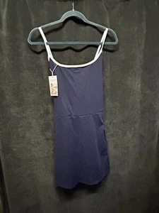 Halara Blue White Cross Back Mini Dress No Shorts New XL - Picture 1 of 7