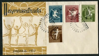 824 - Yugoslavia 1957 - Sport - Gymnastics - FDC - Image 1 of 2
