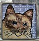 Snowshoe Cat Windshop stained glass suncatcher 4"x 4" #7