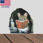3D Wall Sticker Realistic Mouse Decal Miniature Mouse Hole Home Decoration Mural