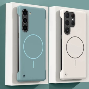 Side Bezel-less Phone Case For Samsung S25 Edge S24 Ultra S23 S22 MagSafe Cover - Picture 1 of 17