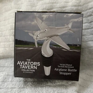 The Aviators Tavern Bottle Stopper Collection Nickel Plated Airplane New Gift - Picture 1 of 8