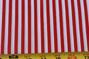 26" Long, 1/4" Red & White Striped Quilt Cotton, Springs, Festival Stripe, P8465 - Picture 1 of 6