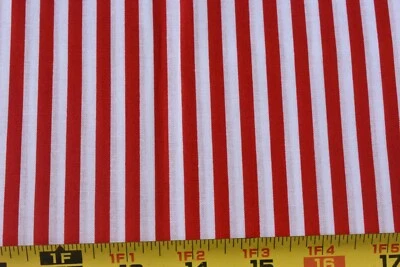 26" Long, 1/4" Red & White Striped Quilt Cotton, Springs, Festival Stripe, P8465 - Image 1 of 4