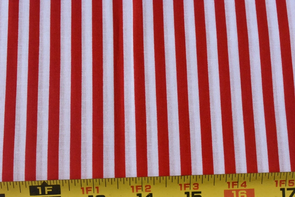 26" Long, 1/4" Red & White Striped Quilt Cotton, Springs, Festival Stripe, P8465 - Image 1 of 4