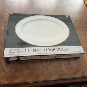 Sheffield Porzellan China 14" x 11" ovale Platte, Regency Gold Muster, Japan B2 - Bild 1 von 2
