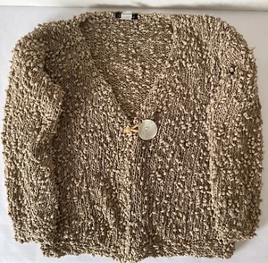 Sweater Girl A People United Knit Tan Vest Women’s Size M One Large Button - Picture 1 of 4