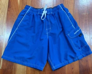 Speedo Mens Sz Medium Blue Swimsuit Mesh Lined Swim Trunks Swimming Shorts - Picture 1 of 8